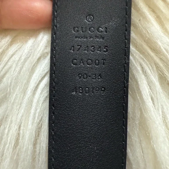 Gucci Black Belt with Gold GG Buckle